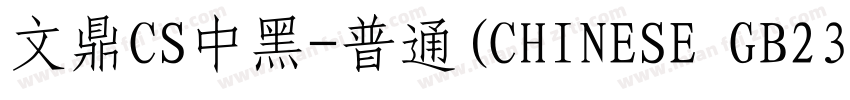 文鼎CS中黑-普通(CHINESE GB2312)字体转换
